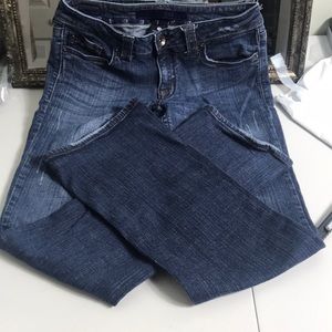 Refuge boot cut distressed jeans size 7